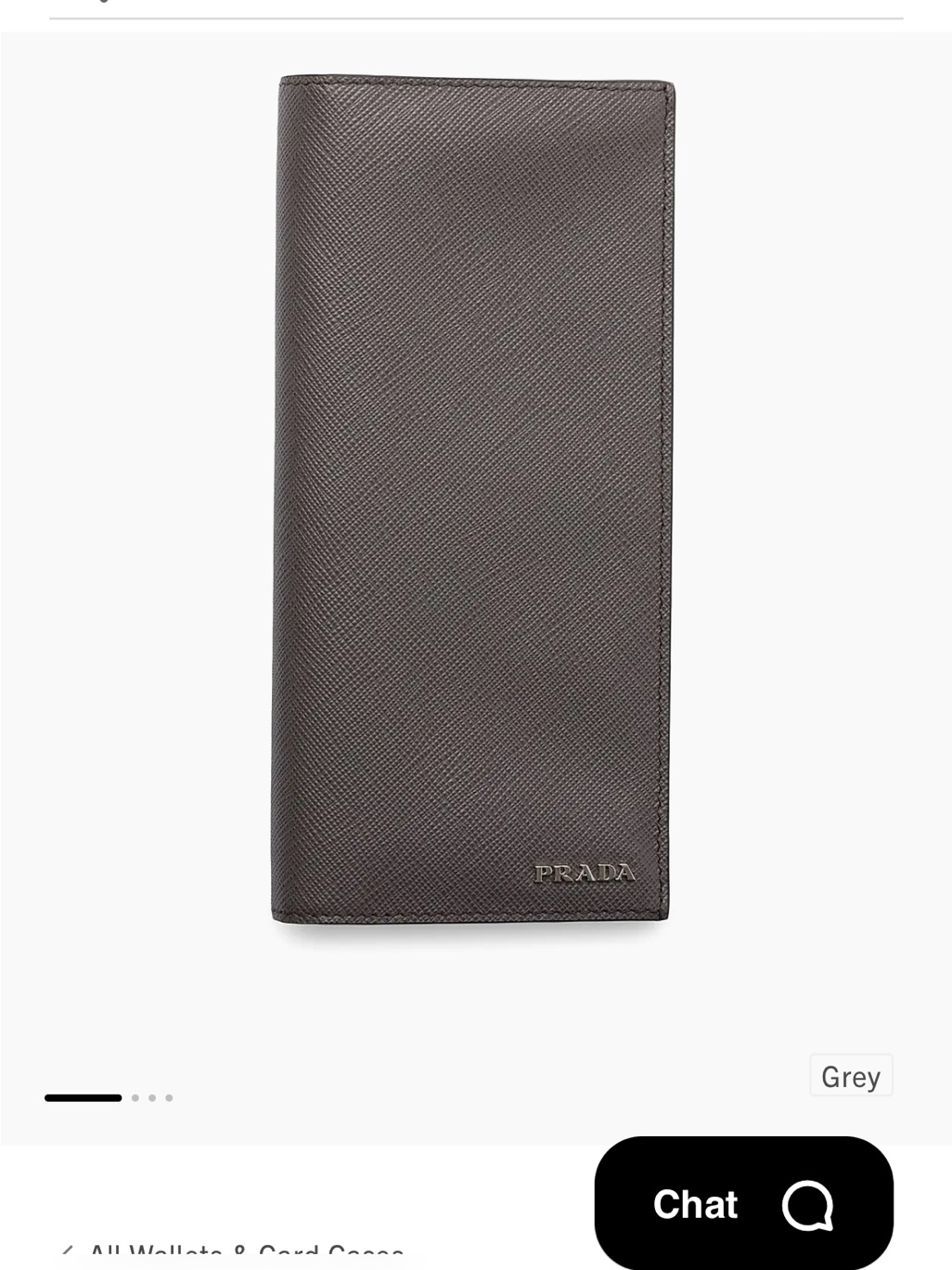 Prada Saffiano Leather Long Card Holder  Grey Brown